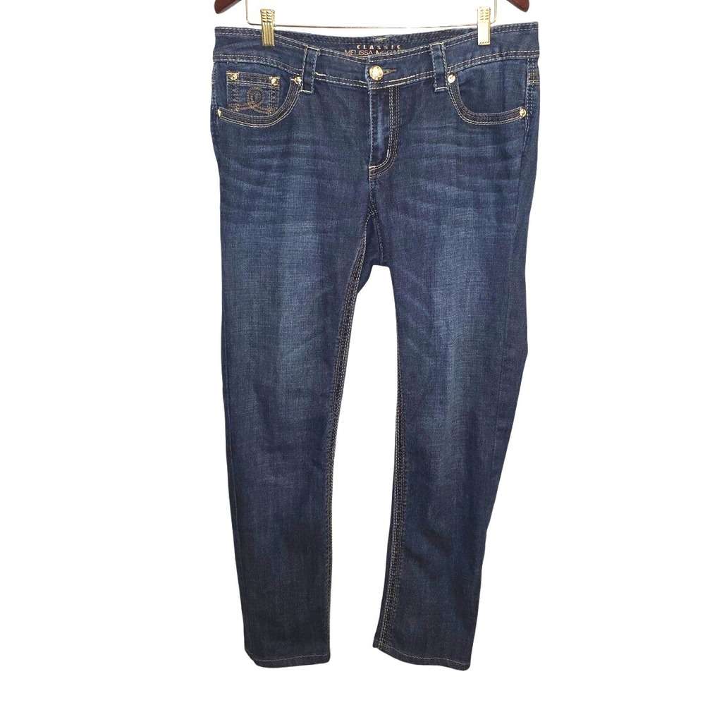 Melissa McCarthy Seven7 Classic Straight Jeans Dark Wash Denim Size 16